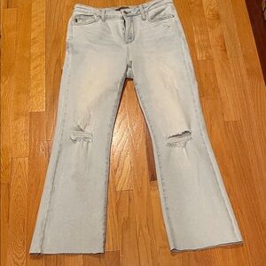Judy Blue Light Wash Distressed Flare Jeans